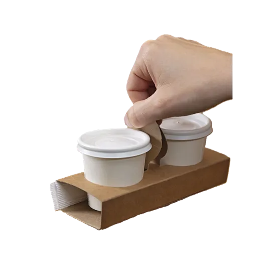 Kraft Brown Cup Carrier Tray