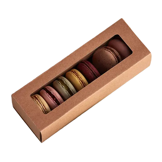 Kraft Macaron Box with Window